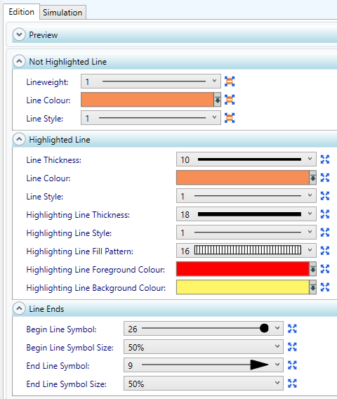 Appearance for Fluid Lines